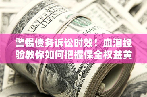武汉警惕债务诉讼时效！血泪经验教你如何把握保全权益黄金期